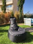 Atelier Del Sofa Puf Negro de 60x70x30 cm, Tejido Impertex Impermeable